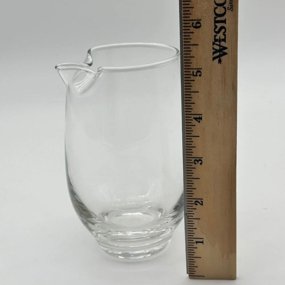 Glass Pitcher / Large Creamer Pinched Spout Weighted Base Bar or Juice MCM‎